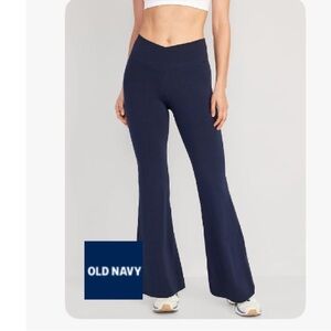 Old Navy Extra High Waisted PowerChill Super Flare Pants crossover waist band